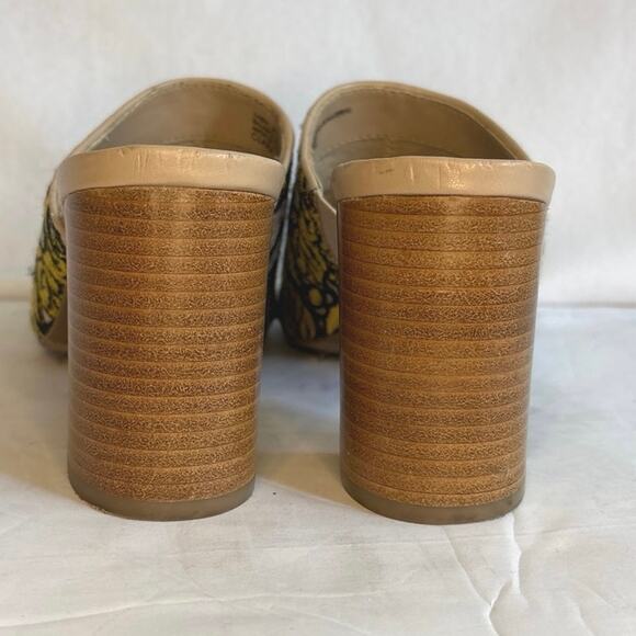 Crown Vintage Clara Floral Lace Peeptoe Embroidered Block Heel Mules Sandal Sz 8 - Picture 12 of 16